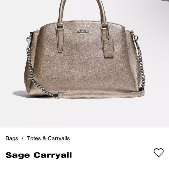 Coach Mini Sage Carryall Rose Gold metallic silver hardware - Picture 10 of 12